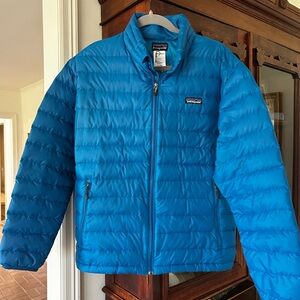 Patagonia Men’s Bright Blue Puffer Jacket Sz small *see full description